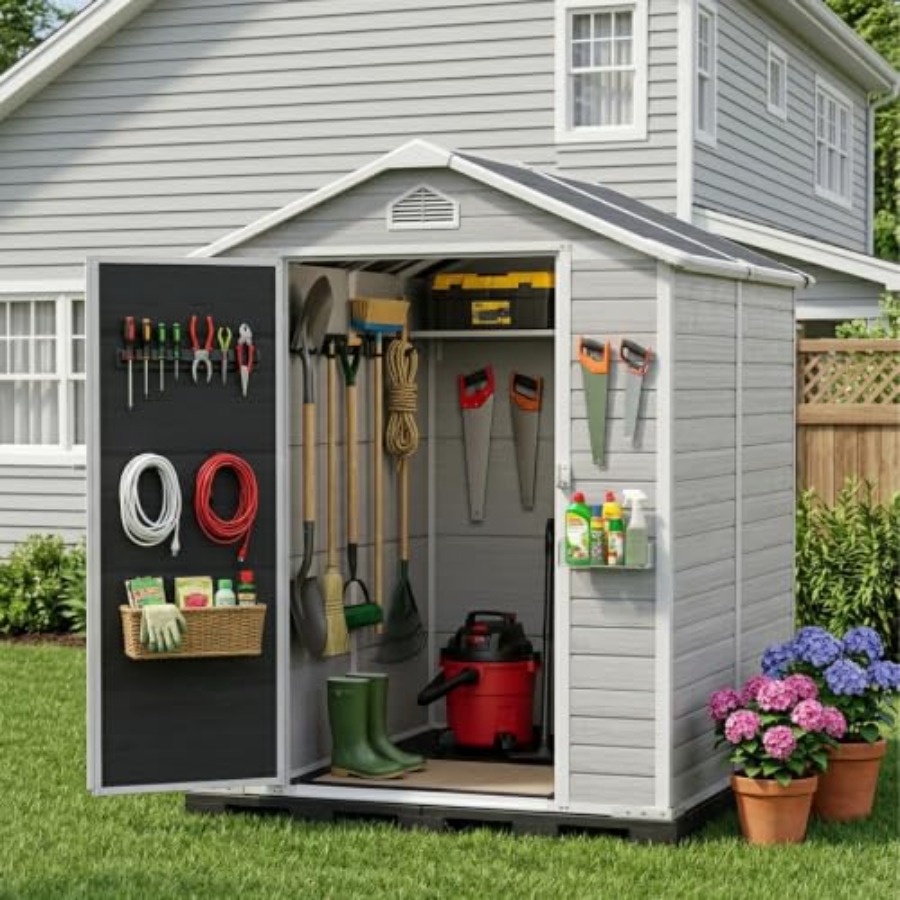 Gardening Tools Kit - مخزن خارجي مصنوع من الراتنج مع