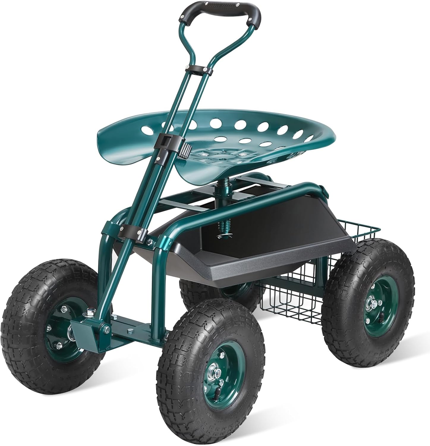 Gardening Tools Green - عربة حديقة متحركة مع مقعد عمل