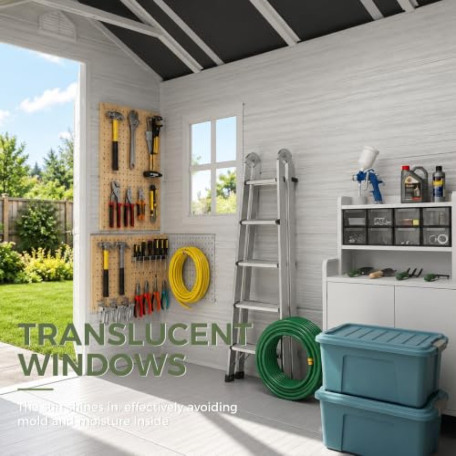 مخزن خارجي مصنوع من الراتنج مع - مراجعة Gardening Tools Kit وسعره