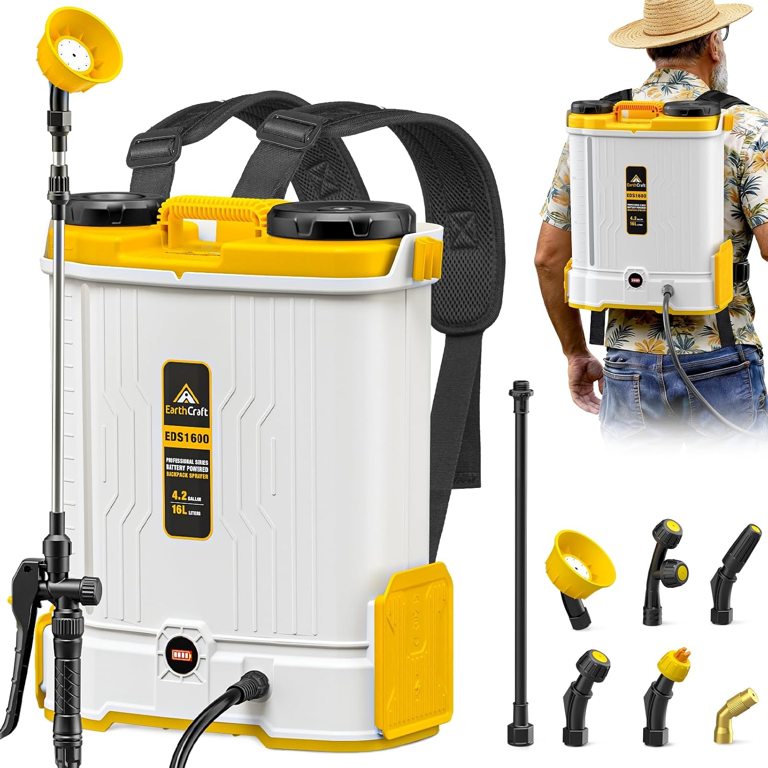 بخاخ محمول على الظهر يعمل ببطا - مراجعة Gardening Yard Tools وسعره