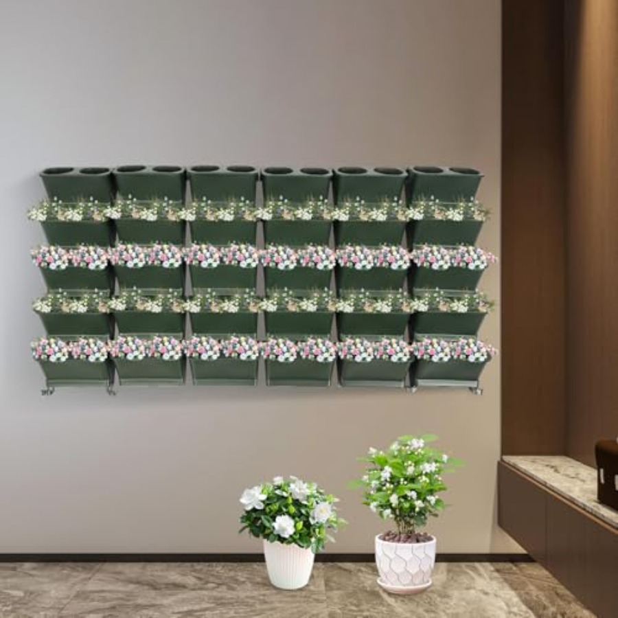 مزهرية جدارية عمودية للشرفة وا - مراجعة Vertical Wall Planter وسعره